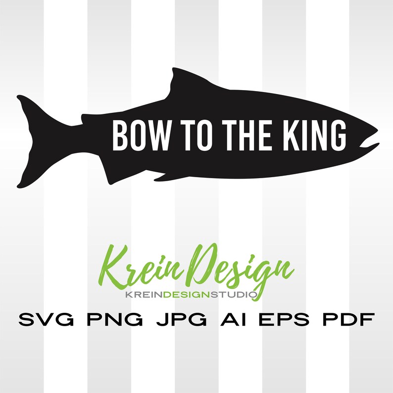 King Salmon Fish SVG Fishing SVG Salmon Clipart Salmon Etsy