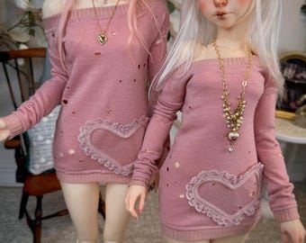 SD BJD Sweater, Long Sleeve Dress, Impl Doll 62/63 cm Clothes, 1/3 Ball Jointed Dolls Clothing