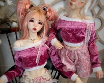 SD Crop Top Sweater, Long Sleeve BJD Shirt, Impl Doll 62/63 cm Clothes, 1/3 Ball Jointed Dolls Clothing