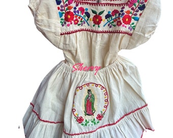 Virgen de Guadalupe Embroidered Girls Outfit | Virgencita Dress