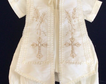 sherry Handmade toddler boys baptism outfit ivory or white FREE SHIPPING