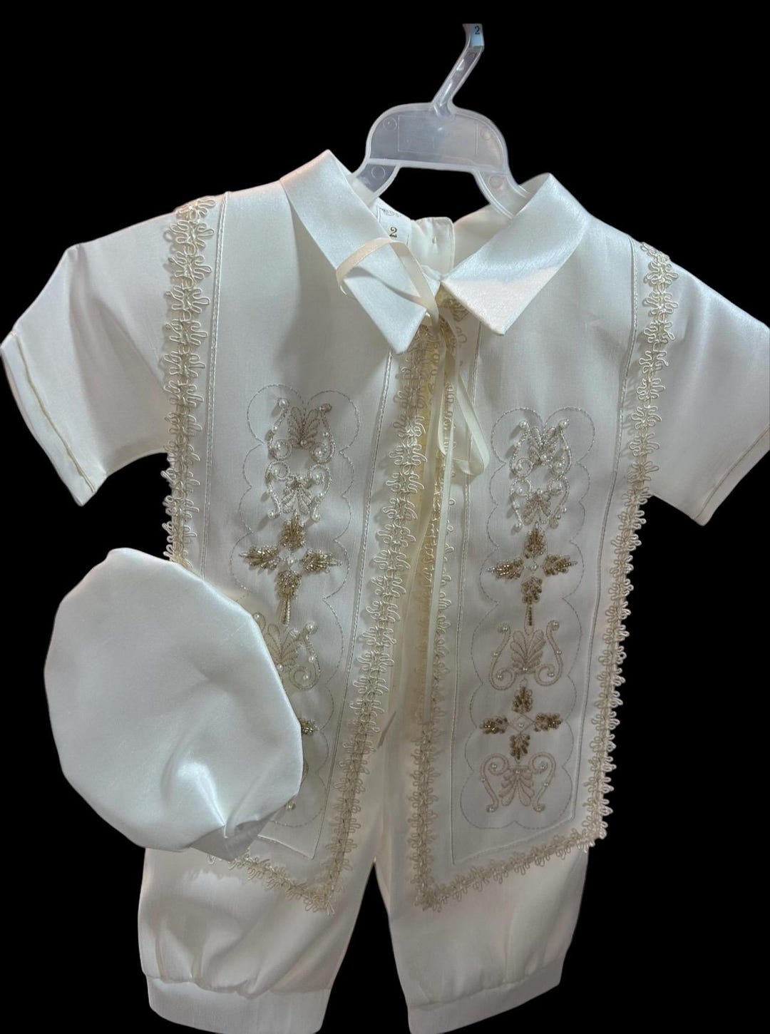 Baptization Hat Embroidered Baptism Outfit: 4-piece Christening Set With Shawl & Hat - Etsy