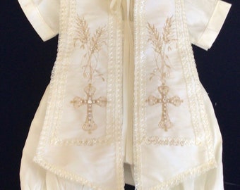 Baptism Outfit For Boy, 4 Piece Christening Set!