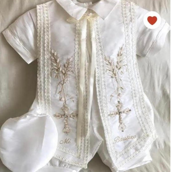 Baptism Baby Boys Christening Baptism Set Ivory or White   Outfit