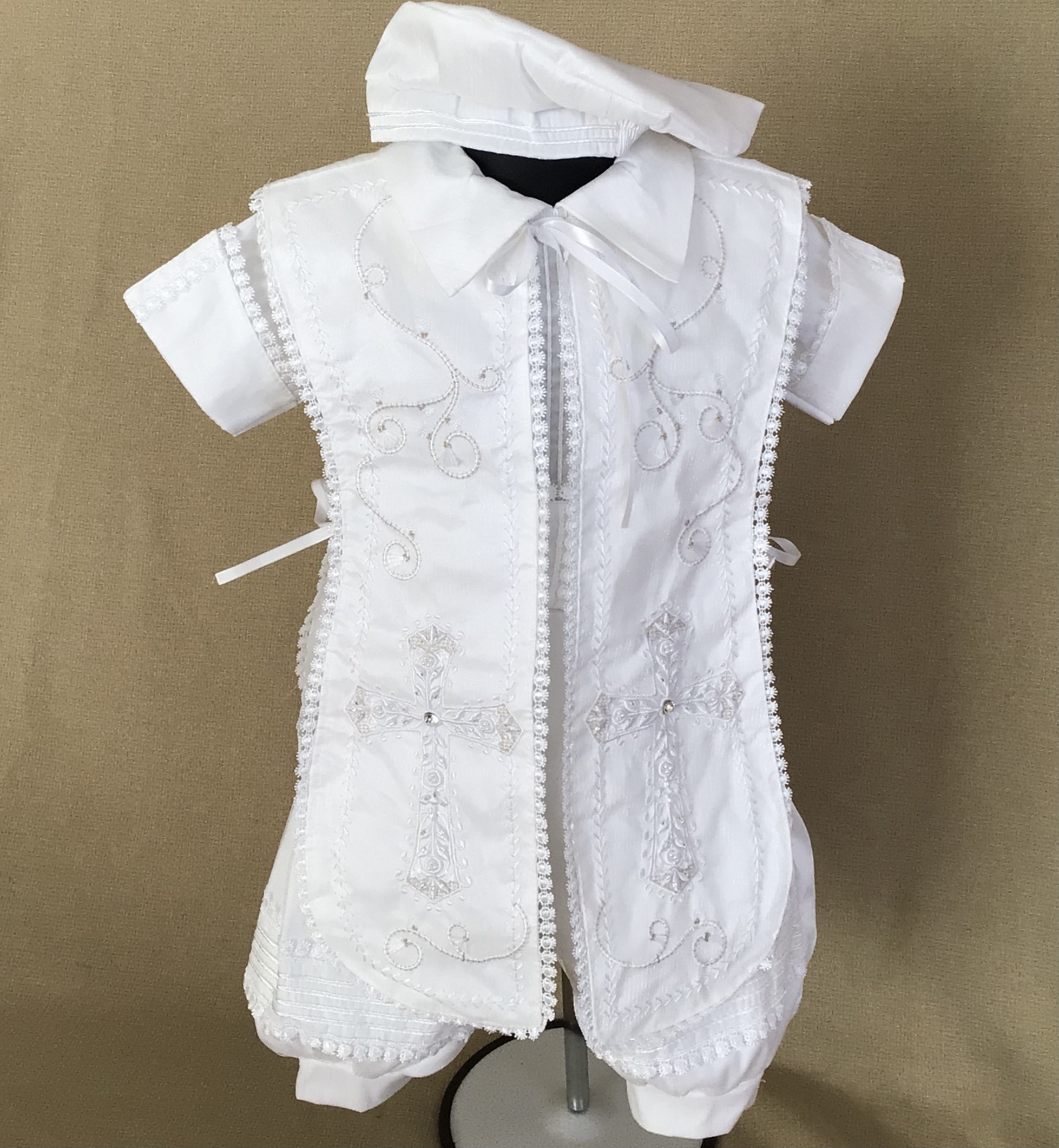 Little Boys White Maria Mi Bautizo Christening Baptism Suit 5-7