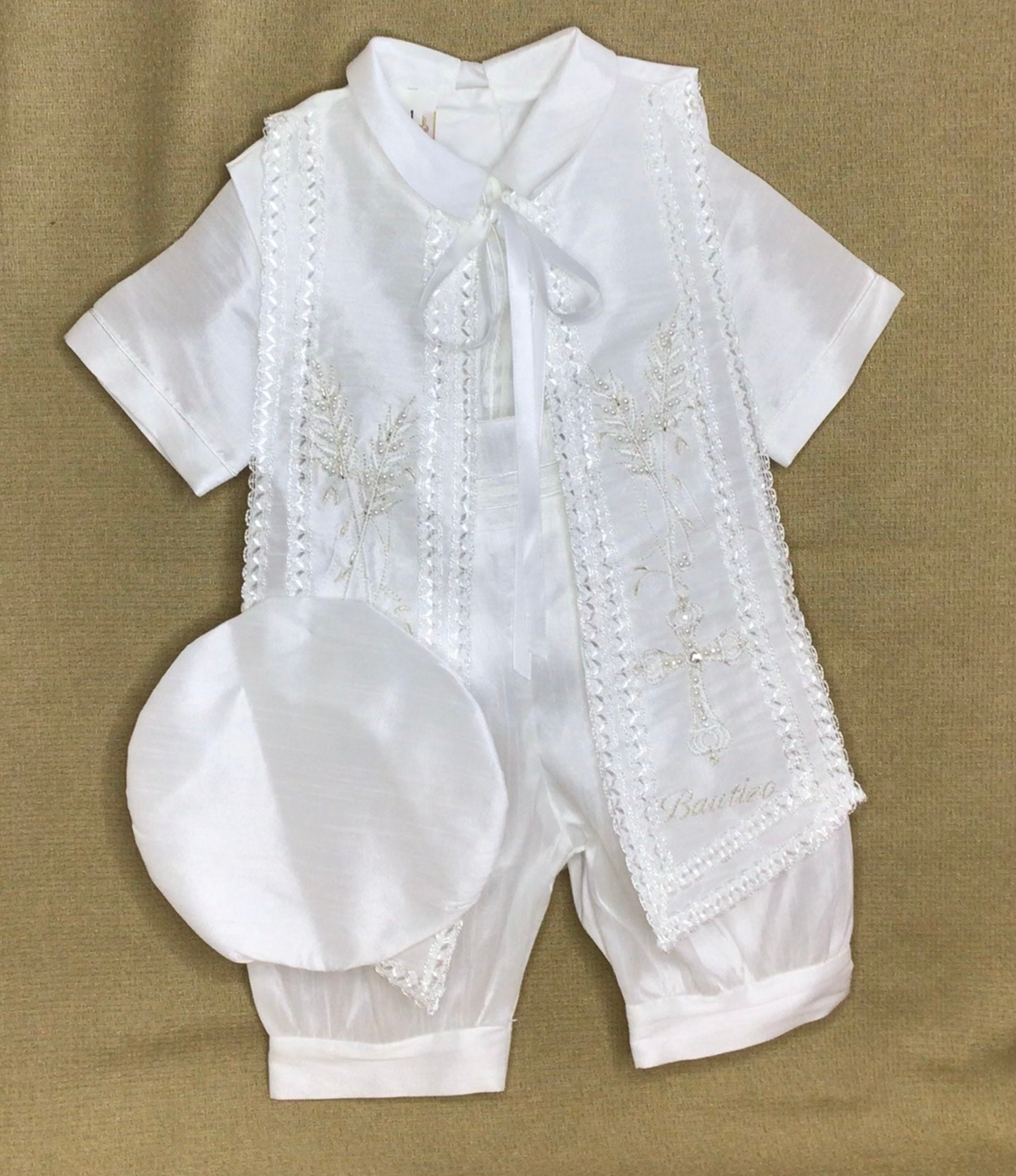 Baby Boy Christening Outfit, Ivory or White Color Blessing or Baptism ...