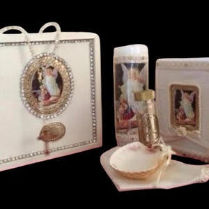 Wooden box Hand crafted Baptism candle de  Madera/Angele De la Gerda