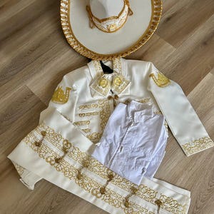 Prachtige Mexicaanse charro-kameelkleur IVOOR EN Gold Head Hors-borduurwerk