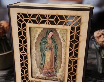Baptism Wood Box Candle Set, Christening 6 Pieces Set,