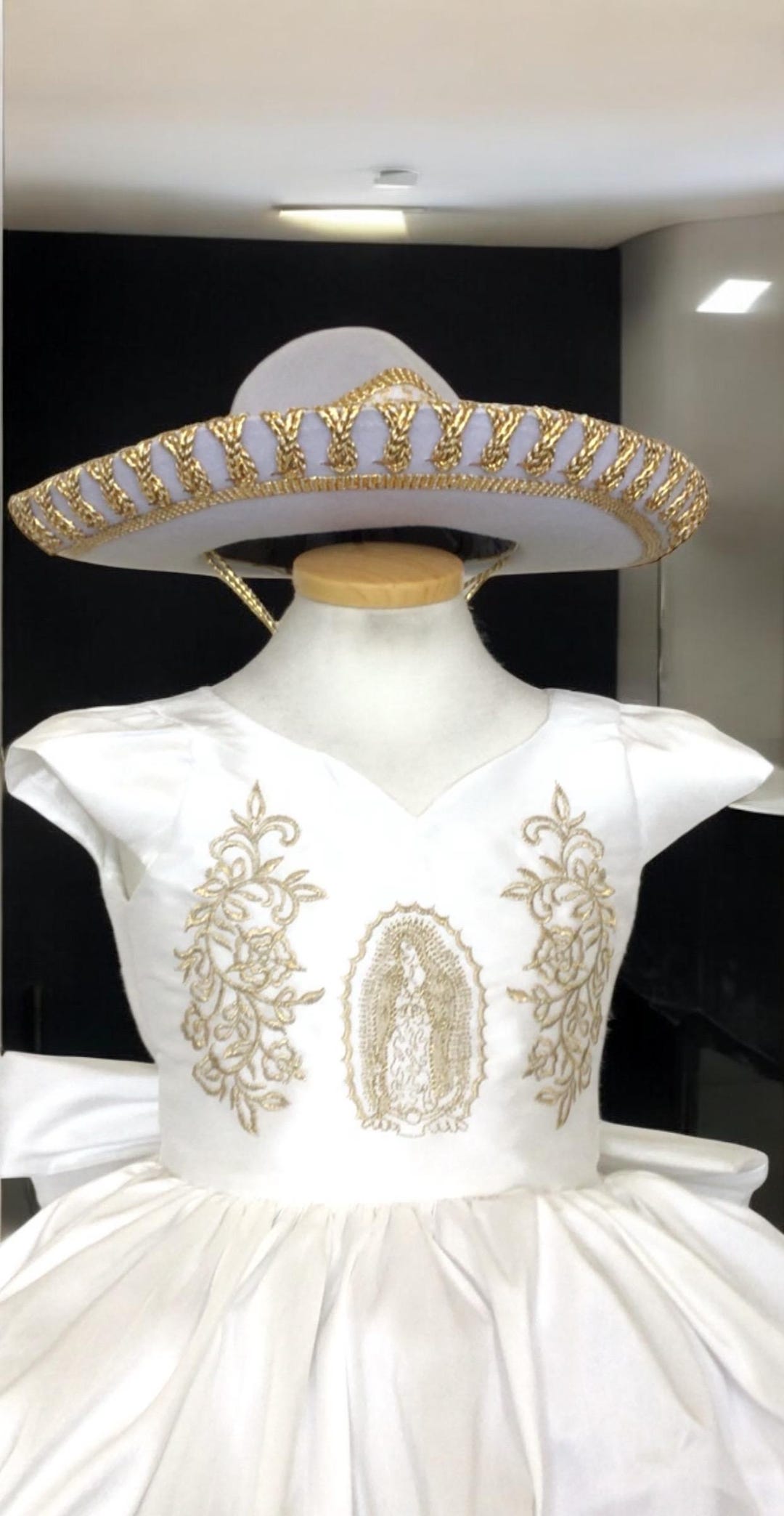 Virgin Mary Guadalupe Religious Embroidery Mexican Charro Girl