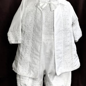 Baby Boy Christening Outfit, Ivory Color Blessing or Baptism Outfit, Boy Baptism Outfit, 6 Pice , Traje Modelo Español Color Ivory size 1-6