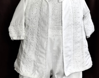 Baby Boy Christening Outfit, Ivory Color Blessing or Baptism Outfit, Boy Baptism Outfit, 6 Pice , Traje Modelo Español Color Ivory size 1-6
