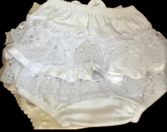 Ruffle Baby Panties: Cotton Underwear for Christening, Baptism