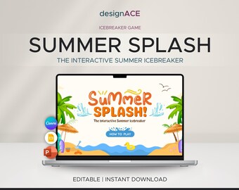 Summer Party Game: Interactive Icebreaker, Virtual or In-Person (Digital Download Canva Template)
