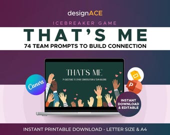 Team Building "That's Me" Icebreaker Game | Digital Download Canva Template, PowerPoint & Google Slides