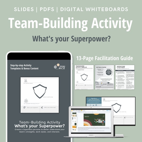 Team Building Game, What's Your Superpower, Office Game, Fun Icebreaker Premium Template, PDF, Meeting Slides, Digital Whiteboard 2023