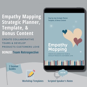 Planificateur stratégique de cartographie de l'empathie | PDF, Google Slides, Docs, Tableau blanc Canva, Téléchargement instantané, 2024