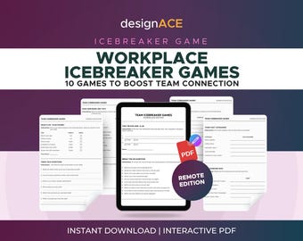 Team Building Icebreaker Games for Virtual Teams: Zoom, Slack, and Remote Fun | PDF Digital Download