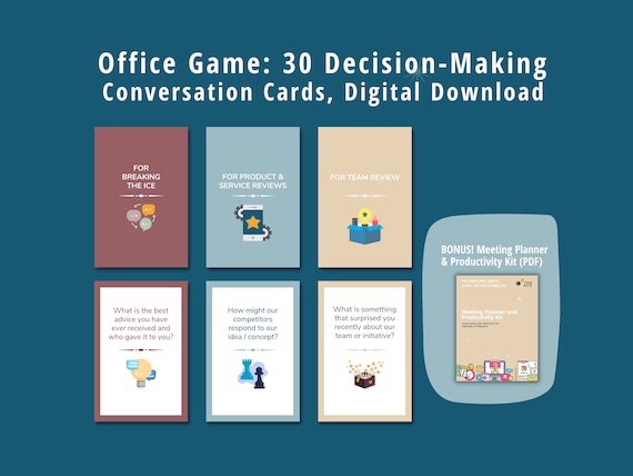 Decision-Making Conversation Cards, Office Icebreaker Game (PDF)