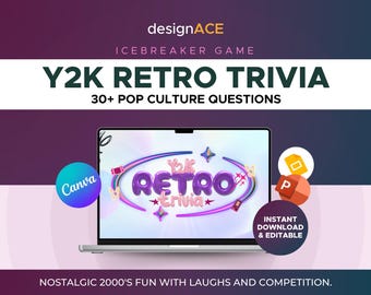 Y2K Trivia Icebreaker Game: Digital Team Building (Google Slides & Canva)