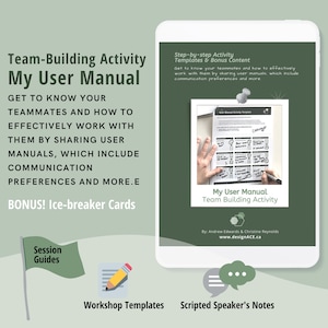 Team Building Game for Work, My User Manual, Communication Templates in PDF, Google Slides, Canva Whiteboard, Instant Download, 2024