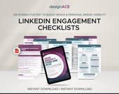Career Template LinkedIn Engagement Checklists for Professional Visibility | Customize in Canva Digital Download in PDF & PowerPoint