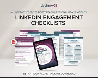 Career Template LinkedIn Engagement Checklists for Professional Visibility | Customize in Canva Digital Download in PDF & PowerPoint
