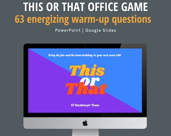 Gioco rompighiaccio per ufficio "Questo o quello" / Team building / Powerpoint, Google Slides, download immediato per team virtuali, riunioni ed eventi