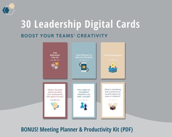 Leadership Icebreaker Cards, Team Building, Meeting Prompts (Digital Download)