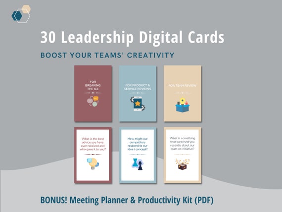Leadership Icebreaker Cards, Team Building, Meeting Prompts (Digital Download)