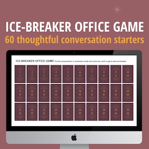 Office Social Icebreaker-vragen en leuke kantoorgame | PowerPoint-game met 60 dia's, Google Presentaties, teambuilding direct downloaden, 2024