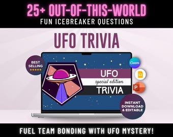 Team Building Icebreaker Game UFO Trivia: Alien Zoom Quiz for Team Building (Google Slides & Canva)