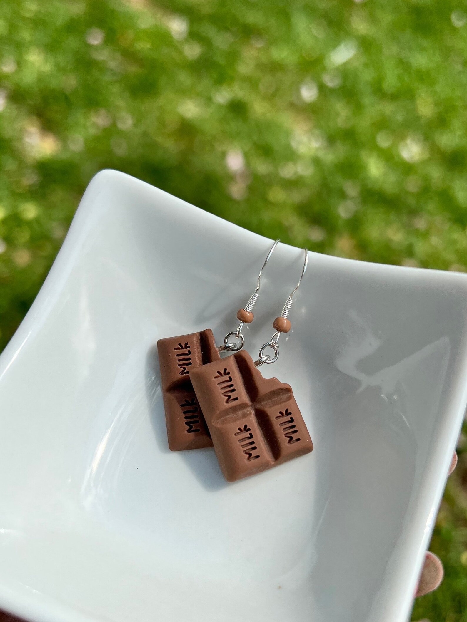 Chocolate Bar Earrings Chocolate Earrings Chocolate Etsy