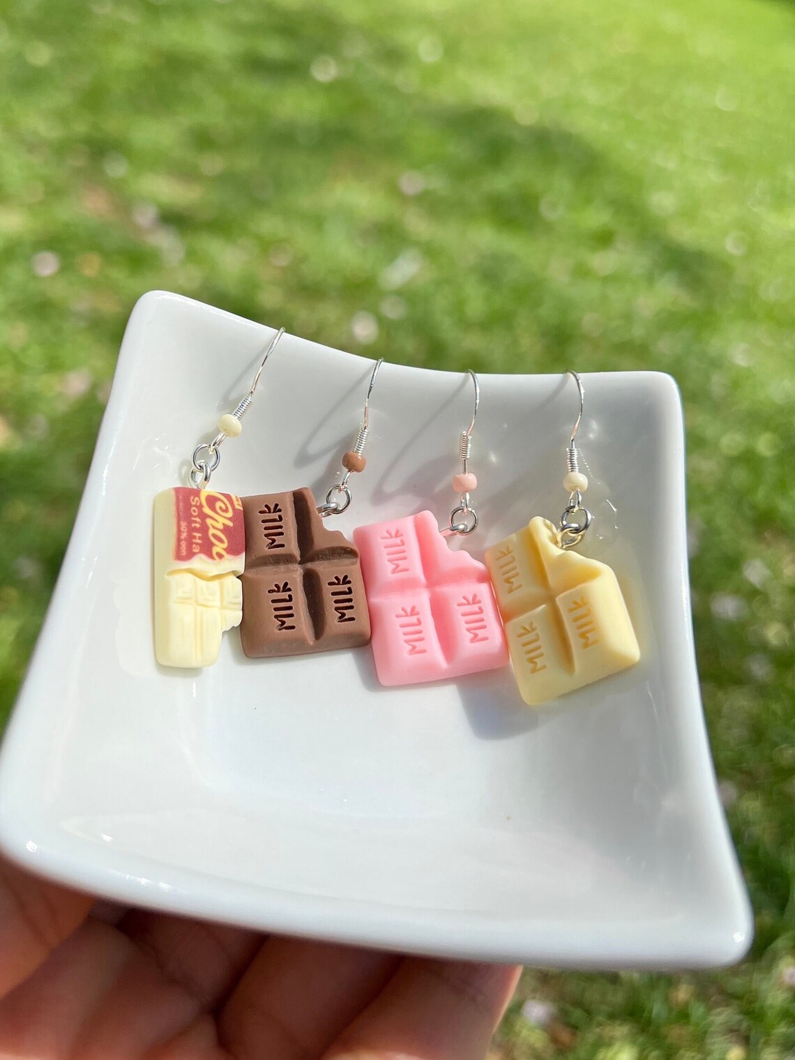 Chocolate Bar Earrings Chocolate Earrings Chocolate Etsy