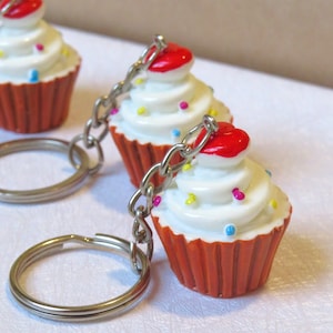 Cupcake Keychain, Cupcakes, Cupcake Charms, Cupcake gift