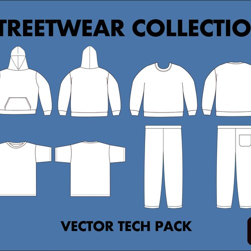 Streetwear Boxy Oversize Fit Hoodie Vector Adobe Illustrator Etsy