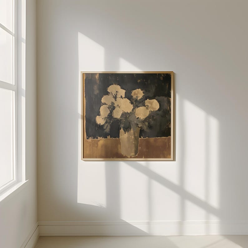 Dark Floral Still Life Print: Vintage Moody Wall Art (digital Download ...