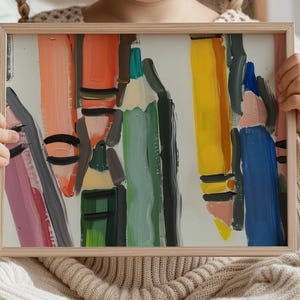Colorful Crayons Art Print: Playful Kids Room Decor (Digital Download)