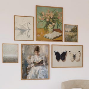 Set di decorazioni murali in stile vittoriano: decorazioni Light Academia (download digitale)
