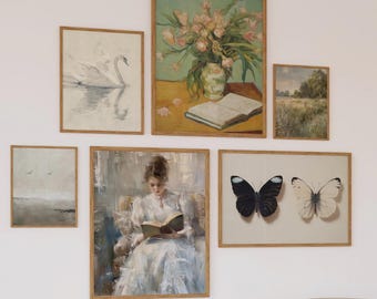 Victorian Gallery Wall Art Set: Light Academia Decor (Digital Download)