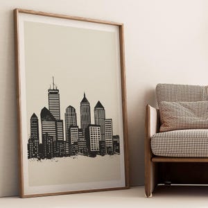 Boston Skyline Art Print - Modern Cityscape, Urban Wall Art, Iconic Boston Landmarks - Home and Office Decor - Digital Download