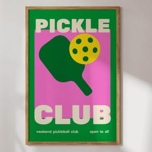 Retro Pickleball Wall Art Printable | Bold Pickleball Club Poster for Game Room or Rec Space | Digital Download for Sports & Fitness Decor