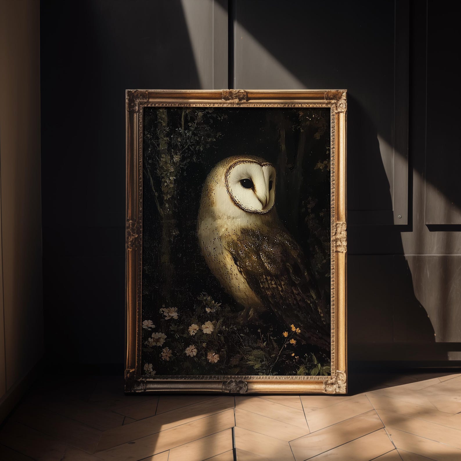 Vintage Barn Owl Art Print: Dark Academia Gothic Decor (digital ...