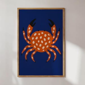 Spotted Crab Wall Art: Bold Nautical Print (Digital Download)