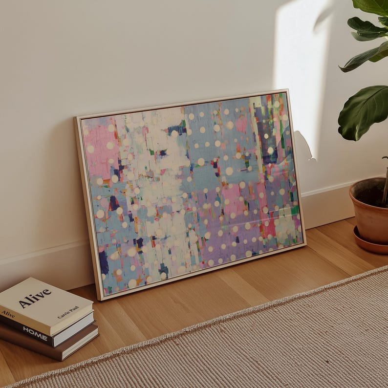 Colorful Abstract Dot Wall Art | Modern Textured Print | Pastel Pop Art ...