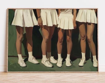 Vintage Tennis Skirts Art Print: Preppy Dorm Decor (Digital Download)