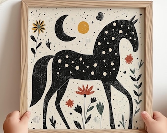 Folk Art Print: Skandinavisches Poster fürs Kinderzimmer (Digitaler Download)