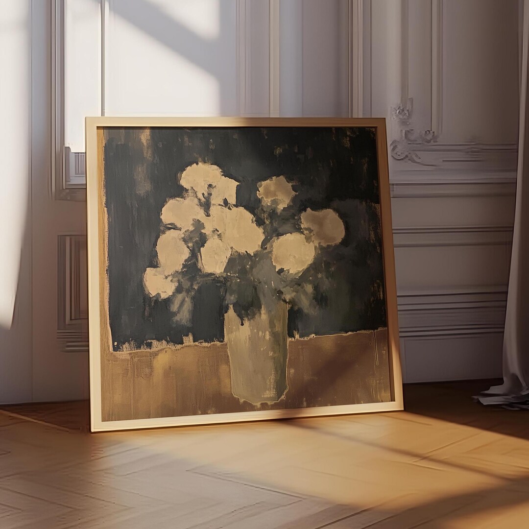 Dark Floral Still Life Print: Vintage Moody Wall Art (digital Download ...