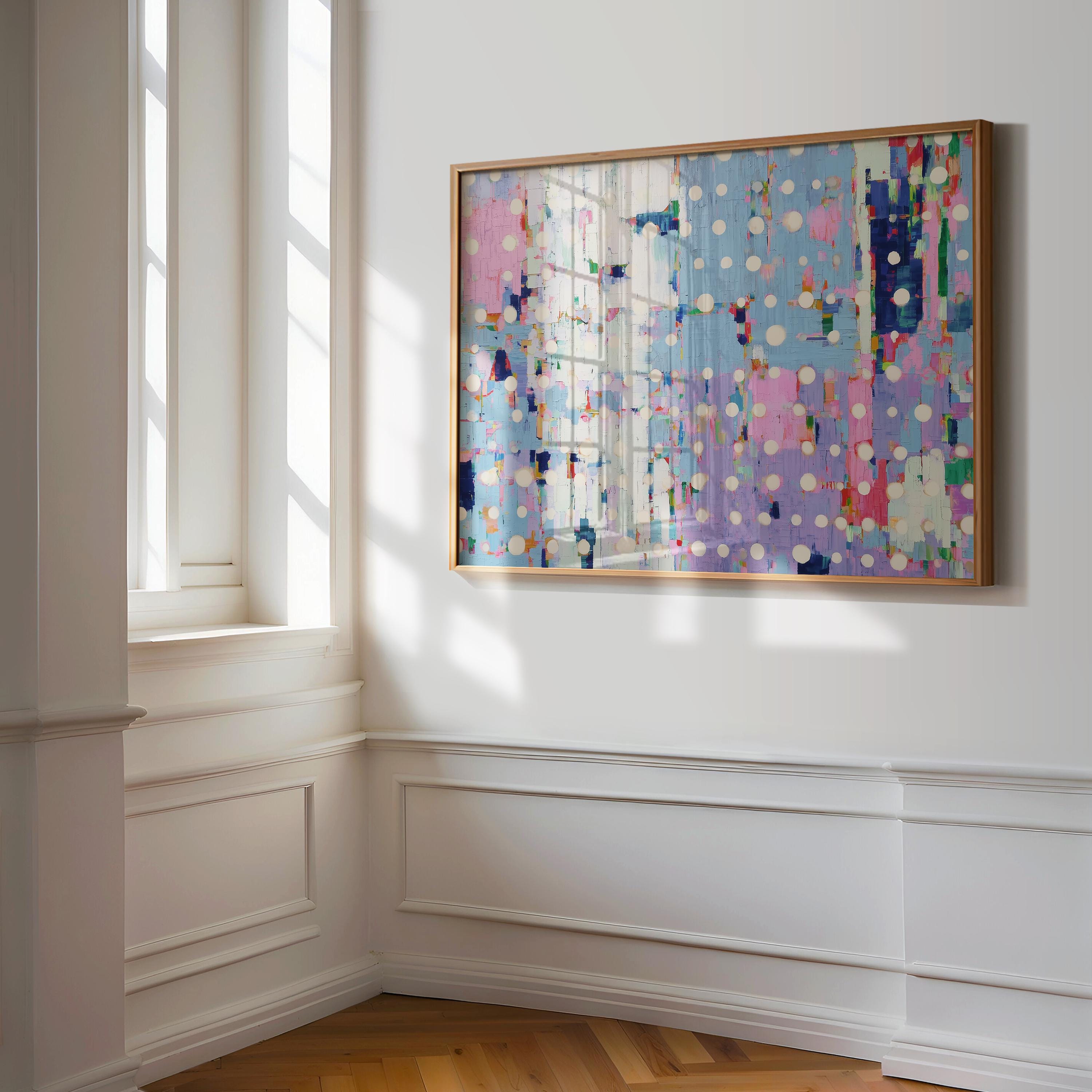 Colorful Abstract Dot Wall Art | Modern Textured Print | Pastel Pop Art ...