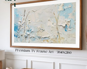 Abstract Impasto Samsung Frame TV Art: Modern Minimalist Decor (Digital Download)